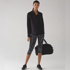 Lululemon Wunder Under HR Crop Leggings in Radiate Rose Alpine Black/White
